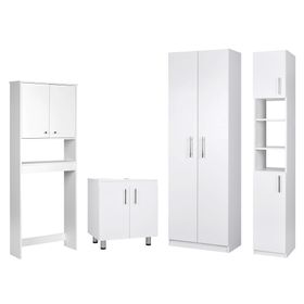 Combo estante 2 puertas + vanitorio + estante org. + despensero