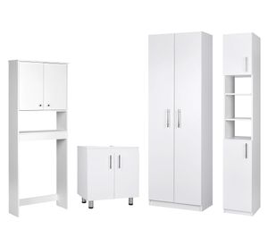 Combo estante 2 puertas + vanitorio + estante org. + despensero