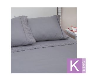 Sábana King Santorini gris