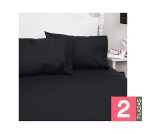 Juego sábanas 2 plazas 144H Vivo negro