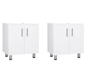 Combo 2 vanitorios con patas 2 puertas blanco