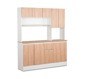 Mueble cocina 10 puertas 1 cajón Catania blanco/natural