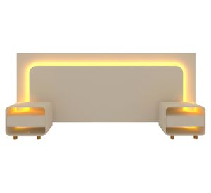 Respaldo 2 plazas + velador Innova Off White