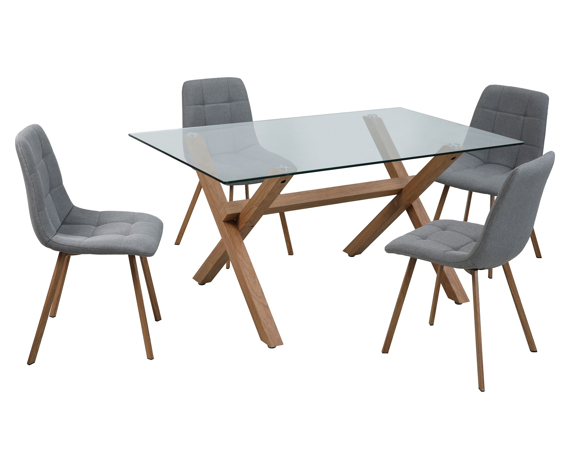 Comedor 4 sillas Domi gris 75x150x90 cm a $229.990