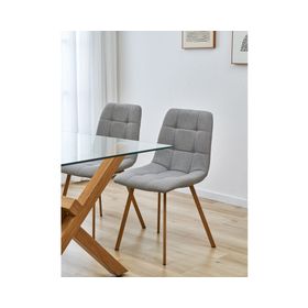 Comedor 4 sillas Domi gris 75x150x90 cm