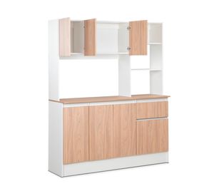 Mueble cocina 6 puertas 2 cajones Niza blanco/natural