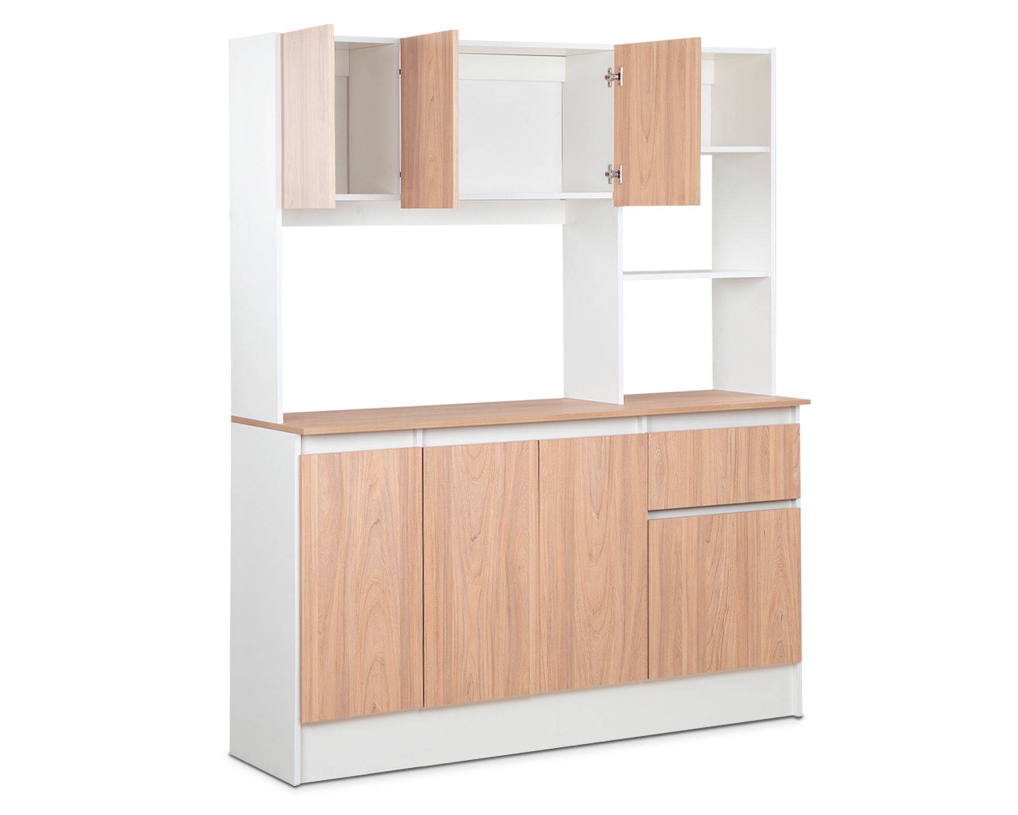 Mueble cocina 6 puertas 2 cajones Niza blanco/natural