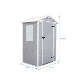 Bodega de jardín gris 204x134x103 cm