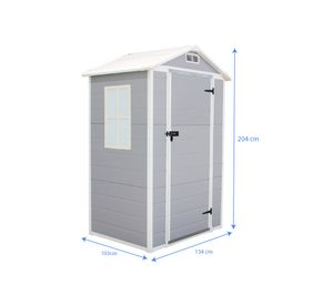 Bodega de jardín gris 204x134x103 cm