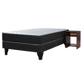 Cama europea Aura 1 plaza + velador Cadiz