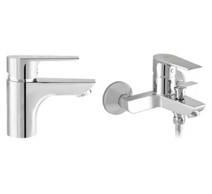 Monomando lavamanos + grifo baño/ducha Calvia cromo