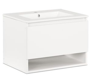 Mueble vanitorio aereo Mónaco 1 cajón 45x60x46.5 cm blanco