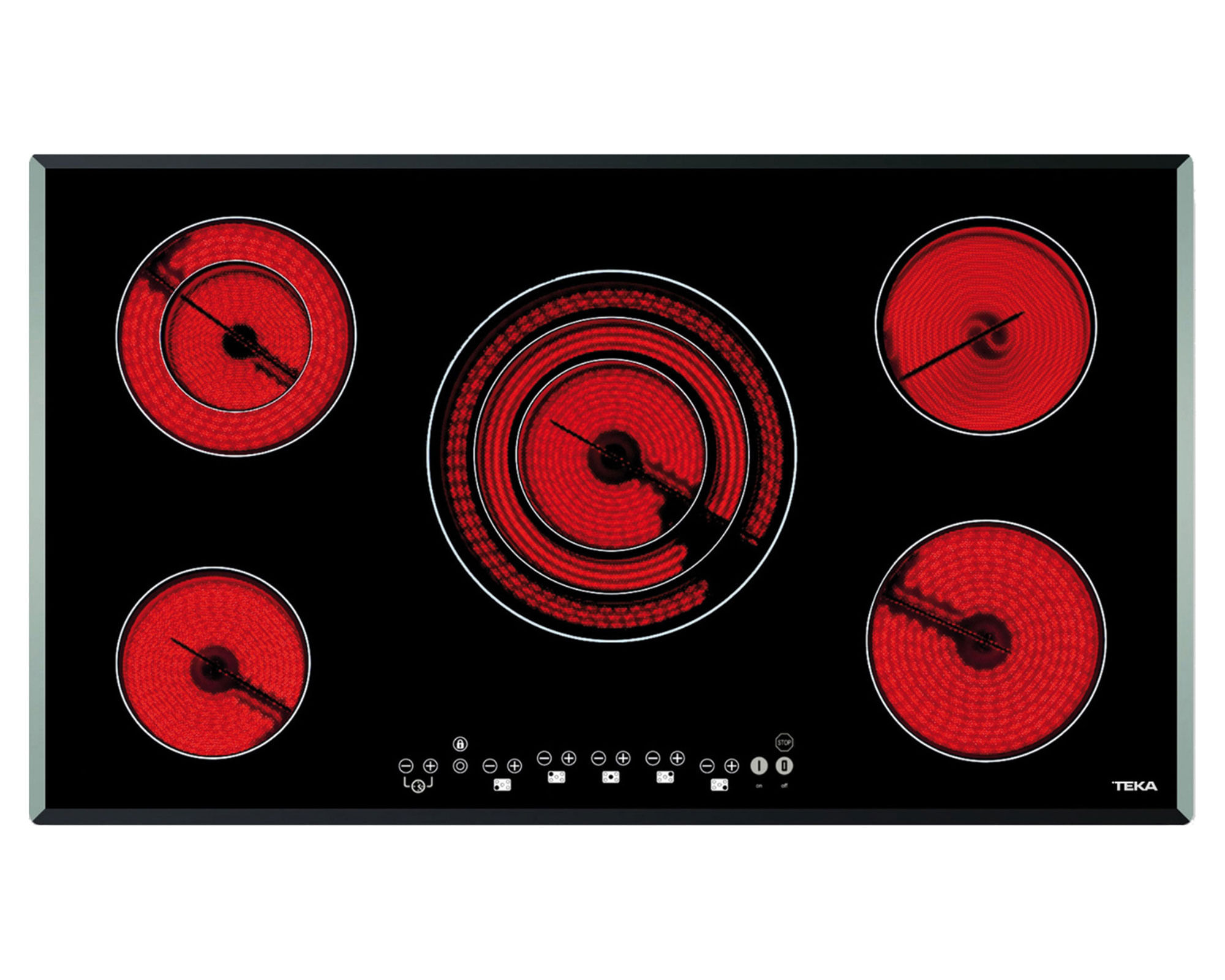Teka Encimera vitrocerámica TR 951 negro 5 quemadores