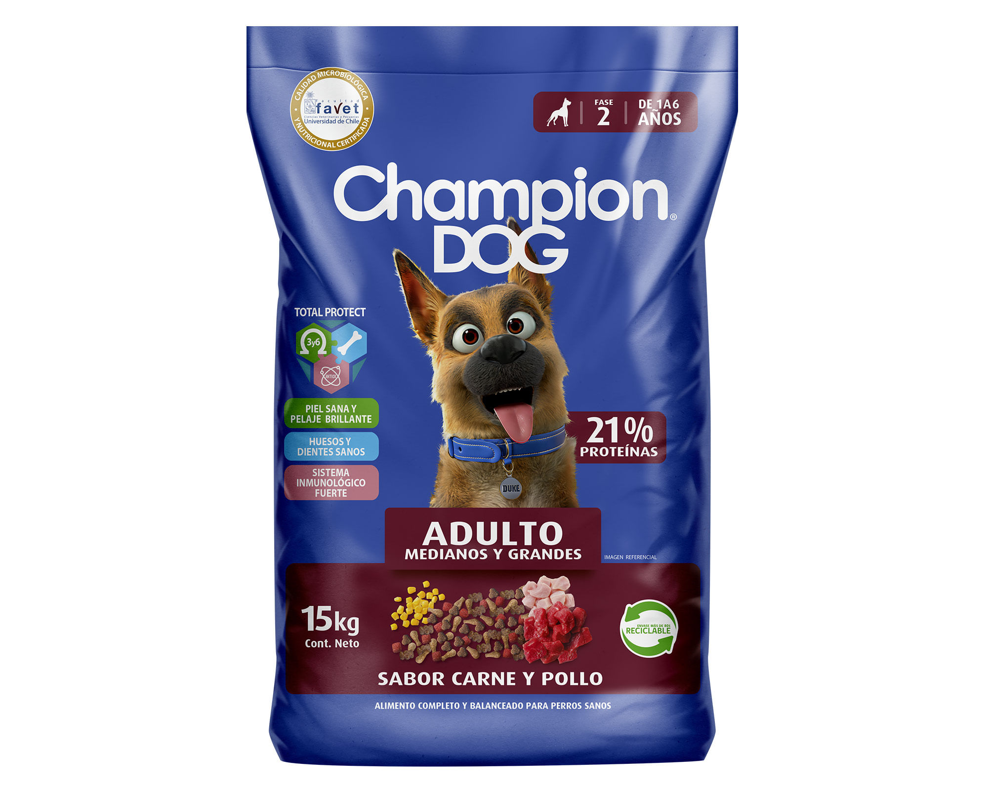 Alimento perro 15 kg carne y pollo Champion Dog a $17.990