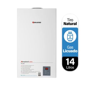 Calefont ionizado tiro natural 14 litros gas licuado Templatech Splendid