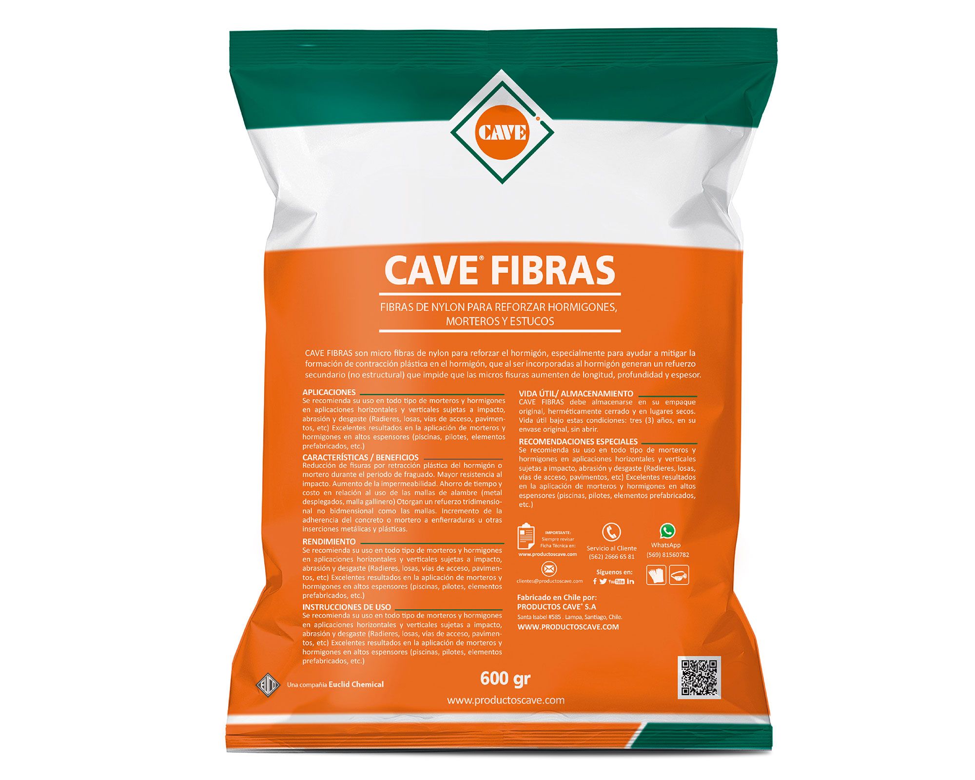 Fibra para Mortero Cave 600 gr