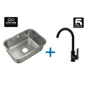 Lavaplatos 20x53x38 cm + Grifo IN 915 BK