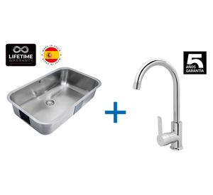 Kit lavaplatos BE 74.43 20x78.7x48.2 cm + grifo IN 915 inox