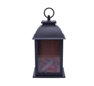 Lámpara mesa Fireplace negro luz cálida