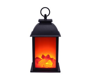 Lámpara mesa Fireplace negro luz cálida