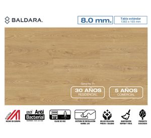 Piso flotante Classic Touch oak pleno 8 mm 2.40 m2