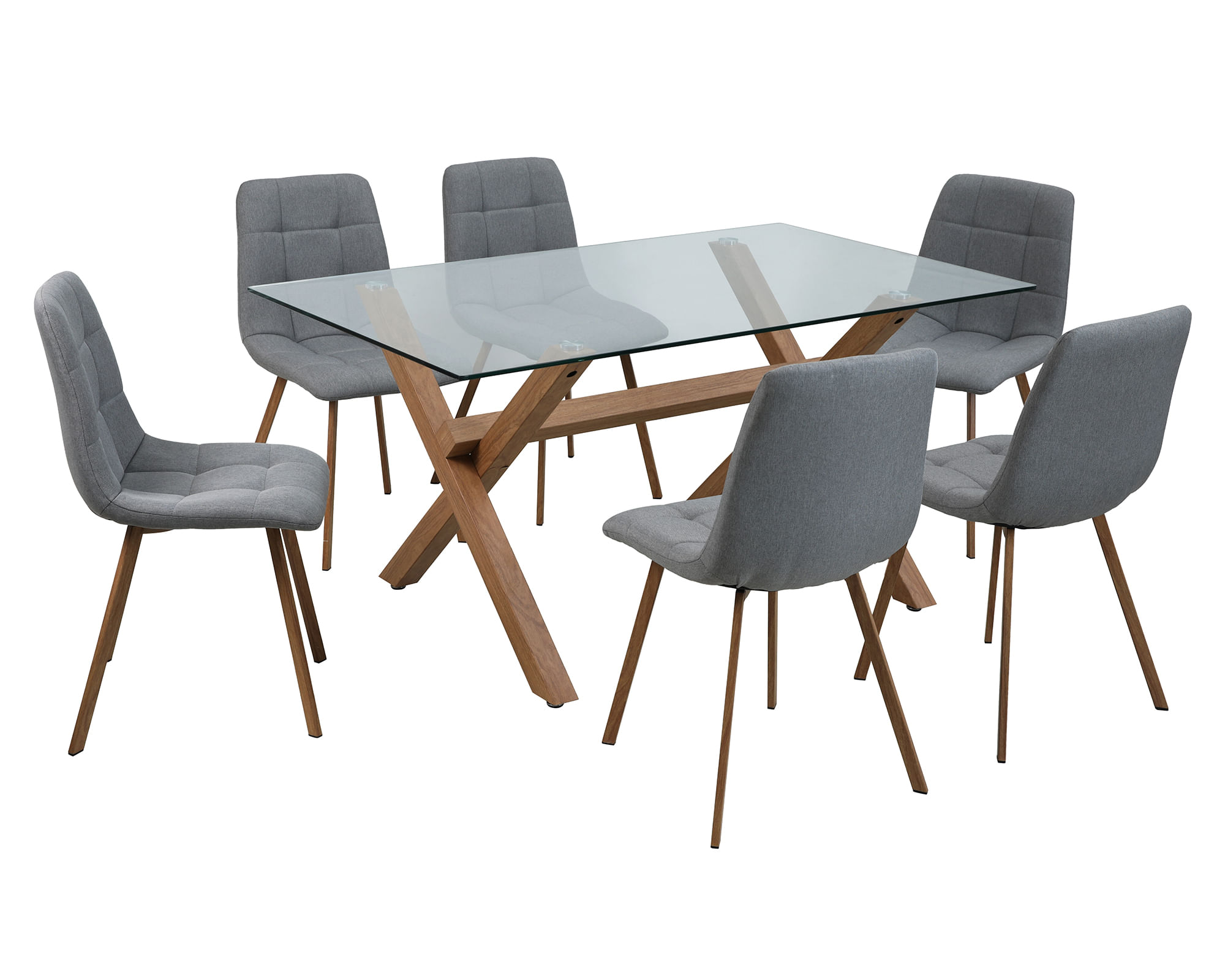 M+Design Comedor 6 sillas Domi 2.0 gris