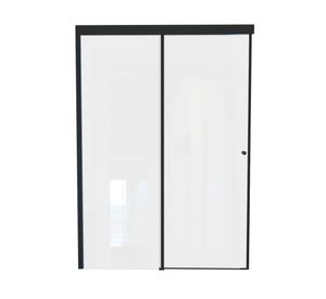 Mampara corredera Hera negro mate 185x4x150 cm