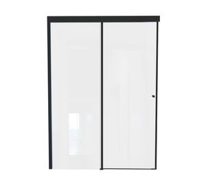 Mampara corredera Hera negro mate 185x4x160 cm