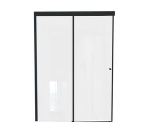 Mampara corredera Hera negro mate 185x4x170 cm