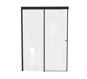 Mampara corredera Hera negro mate 185x4x140 cm