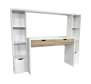 Centro trabajo 2 personas Reine blanco/natural 140x180x45 cm