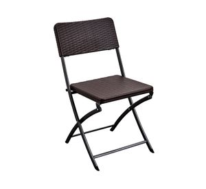 Silla plegable diseño ratán café