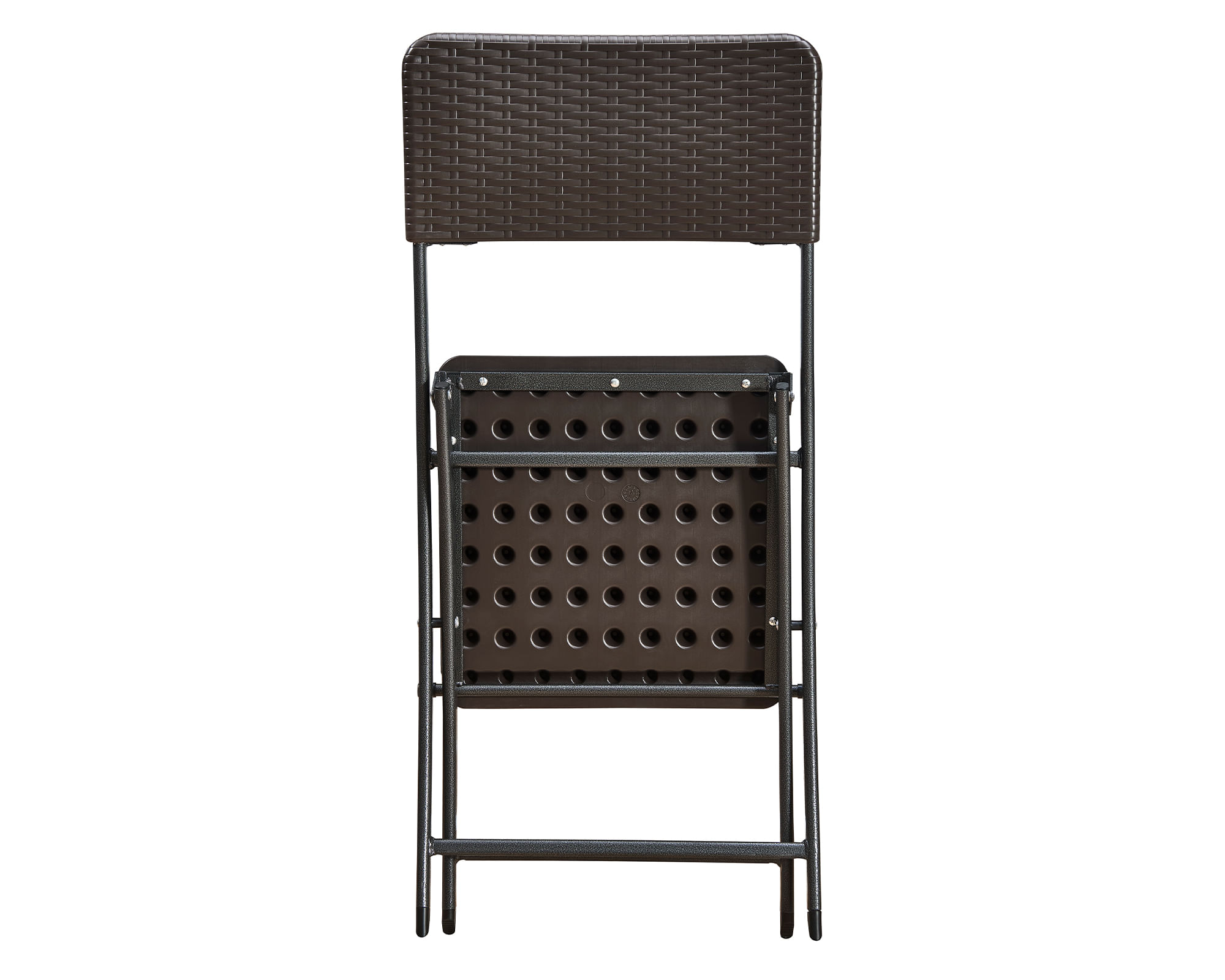 Silla plegable diseño ratán café