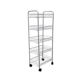 Carro organizador con ruedas 5 pisos metal