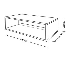 Estante modular bajo doble natural 19.5x64.5x30.2 cm