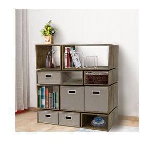 Estante modular alto doble natural 34.5x64.5x30.2 cm