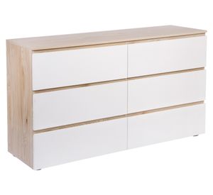 Cómoda Mallorca 6 cajones madera/blanco