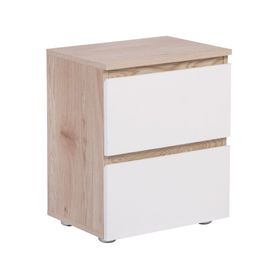 Velador 2 cajones Mallorca blanco/natural
