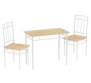 Desayunador 2 sillas Tino blanco/natural