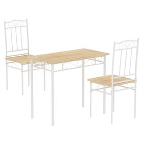 Desayunador 2 sillas Tino blanco/natural