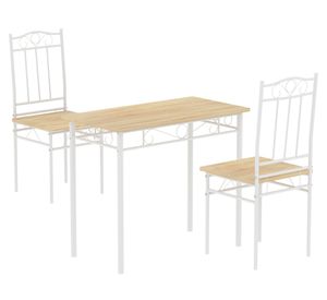 Desayunador 2 sillas Tino blanco/natural