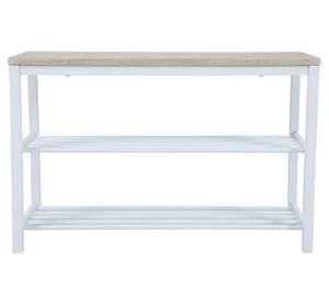 Banca zapatera blanco/natural 51x80x30 cm