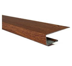 Perfil de acero J o exterior 0.27 mm 4x300 cm nogal