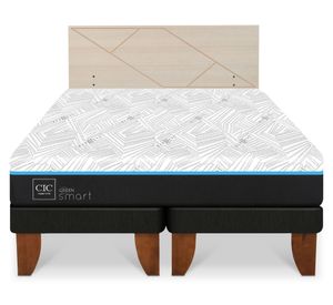 Cama europea Green Infinity 2 plazas base dividida + respaldo Villarrica alpino