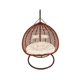 Silla colgante Hawái XL chocolate cojín marfil