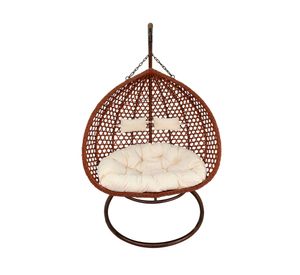 Silla colgante Hawái XL chocolate cojín marfil