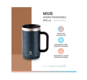 Mug Travel L negro 590 ml
