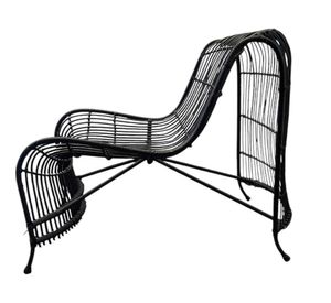 Sillón mimbre Ana negro