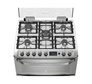 Cocina 76DXA 5 quemadores gas licuado inox