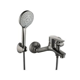 Monomando de tina ducha Gun metal gunnar gris cromado
